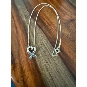 Tiffany & Co. Loving Heart Necklace Paloma Picasso 16 inches 925 Sterling Silver
